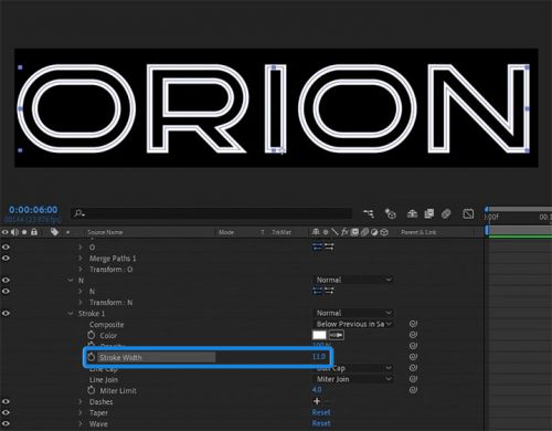 آموزش متحرک سازی حاشیه نورانی متن در افترافکت